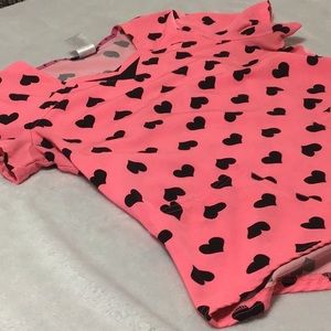 Pink with black heart scrubs
